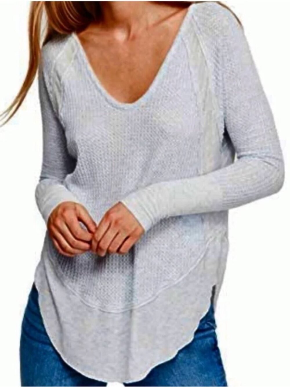 🍂We The Free (Free People) - Catalina Blue Thermal Top